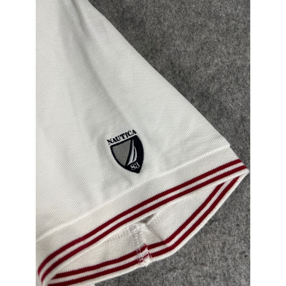 Nautica Polo Shirt Mens XL White Coast Classic Argyle Graphic Embroidered Logo - Picture 6 of 12